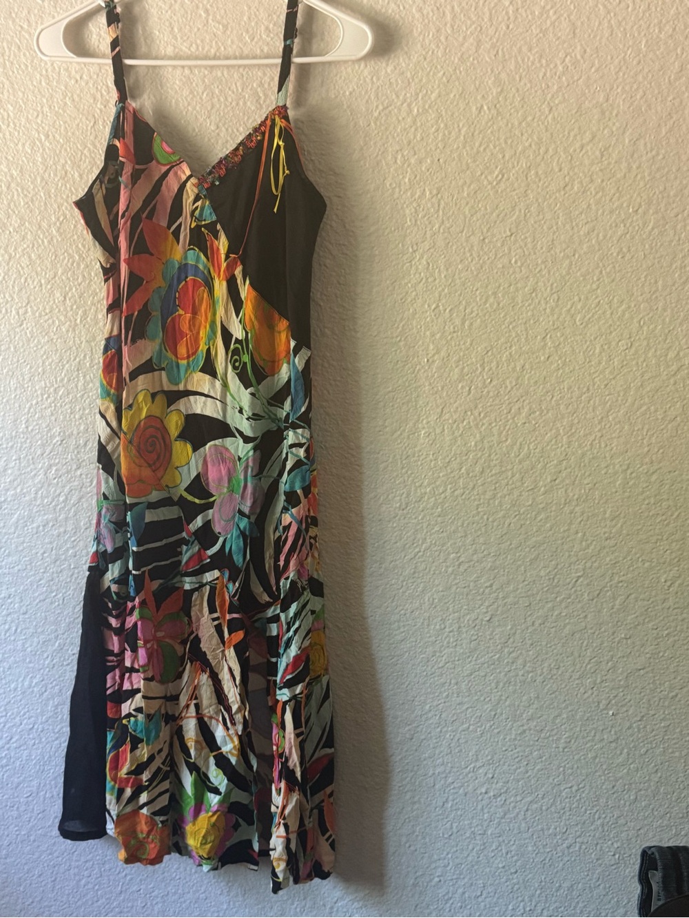 Jams World Floral Multicolor Spaghetti Strap Maxi Dress Sz S